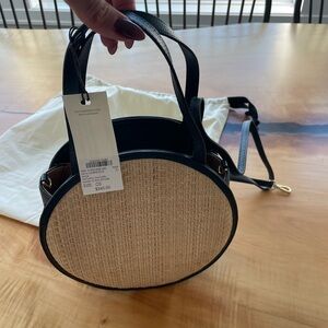 NWT Kayu round Crossbody Straw/beige/navy Carrie handbag- never worn, NWT